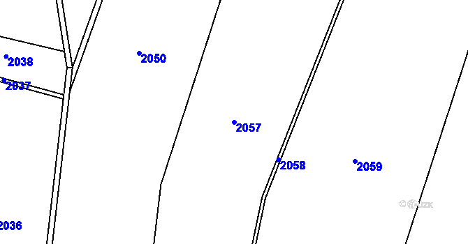 Parcela st. 2057 v KÚ Sklené u Svitav, Katastrální mapa