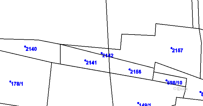 Parcela st. 2142 v KÚ Sklené u Svitav, Katastrální mapa