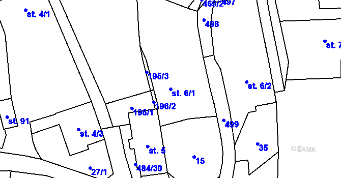 Parcela st. 6/1 v KÚ Sklené u Žďáru nad Sázavou, Katastrální mapa