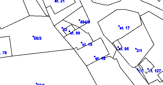 Parcela st. 19 v KÚ Sklené u Žďáru nad Sázavou, Katastrální mapa