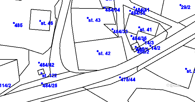 Parcela st. 42 v KÚ Sklené u Žďáru nad Sázavou, Katastrální mapa