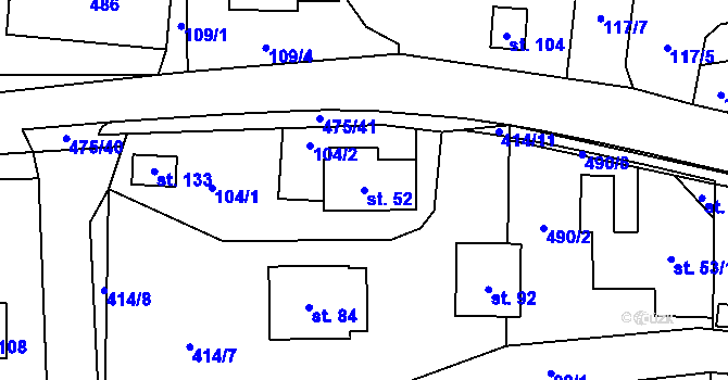 Parcela st. 52 v KÚ Sklené u Žďáru nad Sázavou, Katastrální mapa