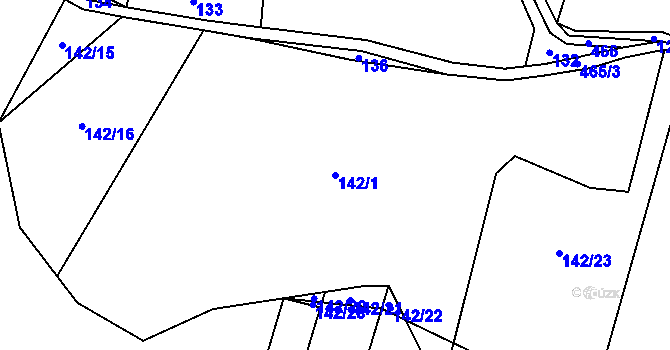 Parcela st. 142/1 v KÚ Sklené u Žďáru nad Sázavou, Katastrální mapa