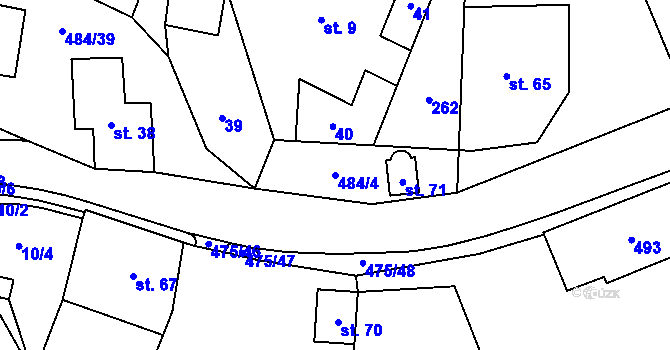 Parcela st. 484/4 v KÚ Sklené u Žďáru nad Sázavou, Katastrální mapa