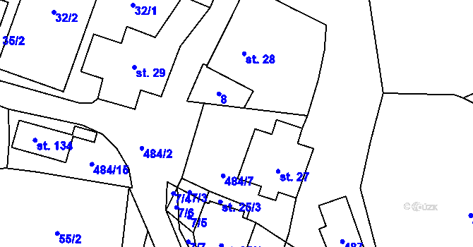 Parcela st. 484/6 v KÚ Sklené u Žďáru nad Sázavou, Katastrální mapa