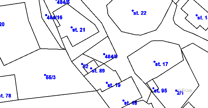 Parcela st. 484/9 v KÚ Sklené u Žďáru nad Sázavou, Katastrální mapa