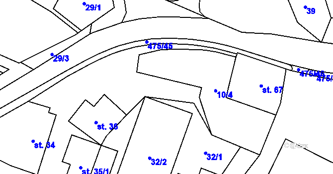 Parcela st. 484/13 v KÚ Sklené u Žďáru nad Sázavou, Katastrální mapa