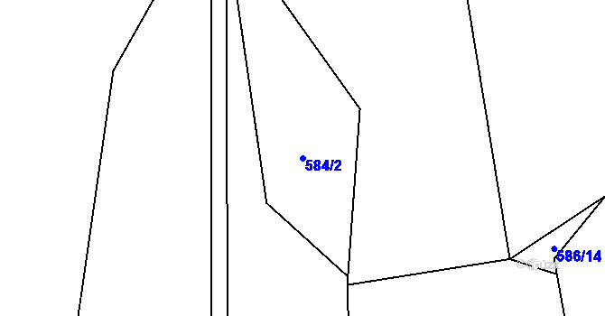 Parcela st. 584/2 v KÚ Sklené nad Oslavou, Katastrální mapa