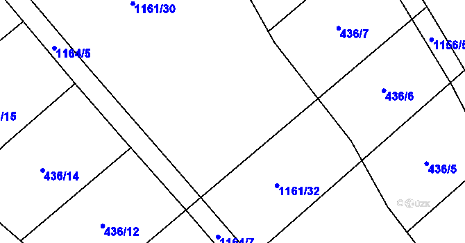 Parcela st. 1161/31 v KÚ Sklené nad Oslavou, Katastrální mapa