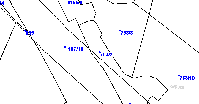 Parcela st. 763/2 v KÚ Sklené nad Oslavou, Katastrální mapa