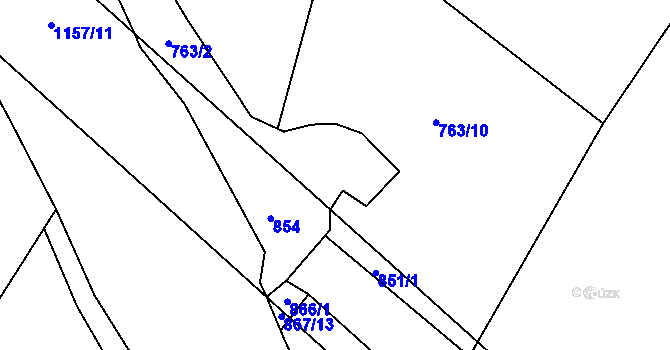 Parcela st. 763/3 v KÚ Sklené nad Oslavou, Katastrální mapa