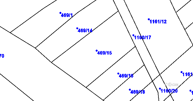 Parcela st. 469/15 v KÚ Sklené nad Oslavou, Katastrální mapa