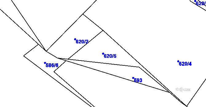 Parcela st. 620/5 v KÚ Sklené nad Oslavou, Katastrální mapa