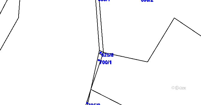 Parcela st. 625/8 v KÚ Sklené nad Oslavou, Katastrální mapa