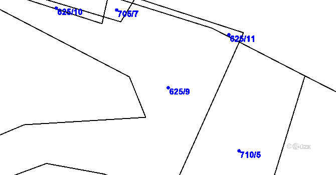 Parcela st. 625/9 v KÚ Sklené nad Oslavou, Katastrální mapa