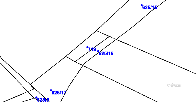 Parcela st. 625/16 v KÚ Sklené nad Oslavou, Katastrální mapa