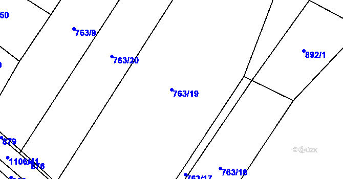 Parcela st. 763/19 v KÚ Sklené nad Oslavou, Katastrální mapa
