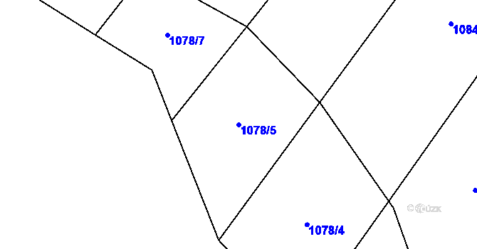 Parcela st. 1078/5 v KÚ Sklené nad Oslavou, Katastrální mapa