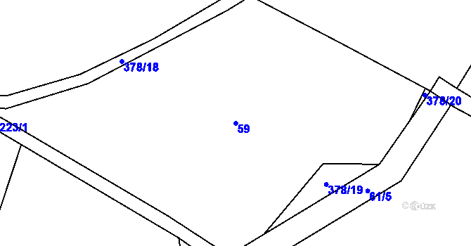Parcela st. 59 v KÚ Sklenov, Katastrální mapa