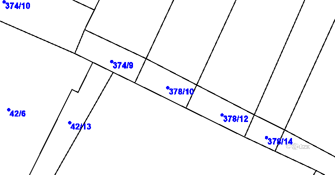Parcela st. 378/10 v KÚ Sklenov, Katastrální mapa