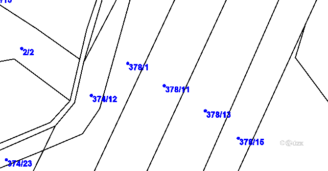 Parcela st. 378/11 v KÚ Sklenov, Katastrální mapa
