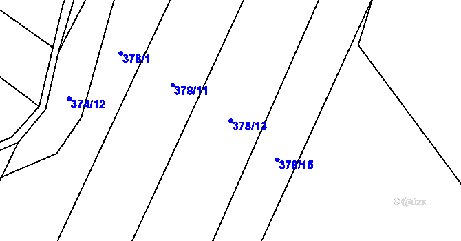 Parcela st. 378/13 v KÚ Sklenov, Katastrální mapa