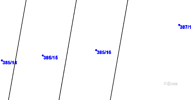 Parcela st. 385/16 v KÚ Sklenov, Katastrální mapa