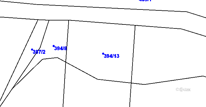 Parcela st. 394/13 v KÚ Sklenov, Katastrální mapa