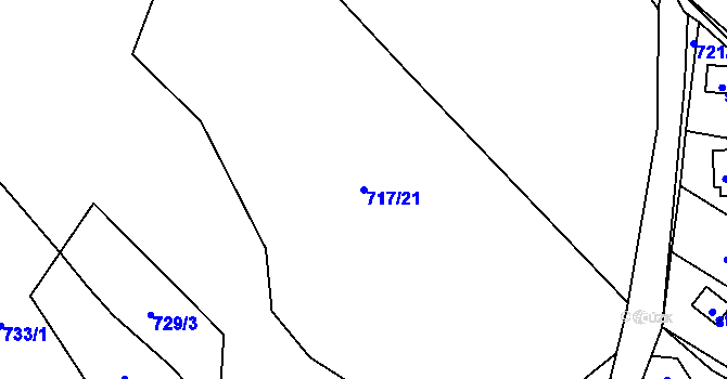 Parcela st. 717/21 v KÚ Sklenov, Katastrální mapa