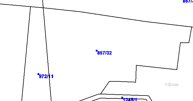 Parcela st. 857/32 v KÚ Sklenov, Katastrální mapa