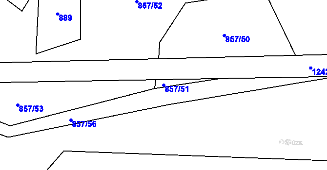 Parcela st. 857/51 v KÚ Sklenov, Katastrální mapa
