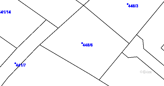 Parcela st. 448/6 v KÚ Sklenov, Katastrální mapa