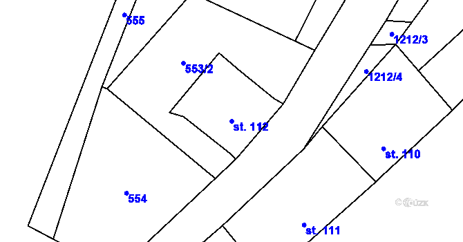 Parcela st. 112 v KÚ Sklenov, Katastrální mapa