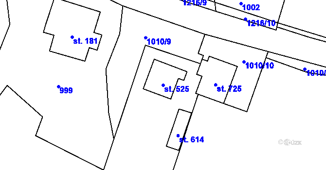 Parcela st. 525 v KÚ Sklenov, Katastrální mapa