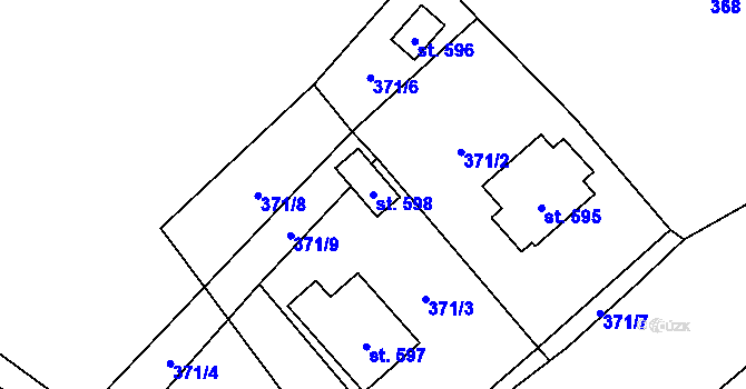 Parcela st. 598 v KÚ Sklenov, Katastrální mapa