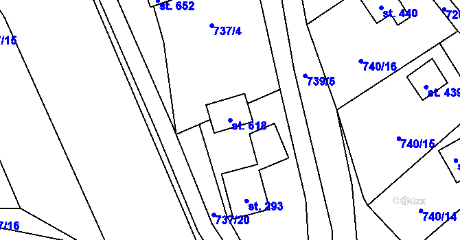 Parcela st. 618 v KÚ Sklenov, Katastrální mapa