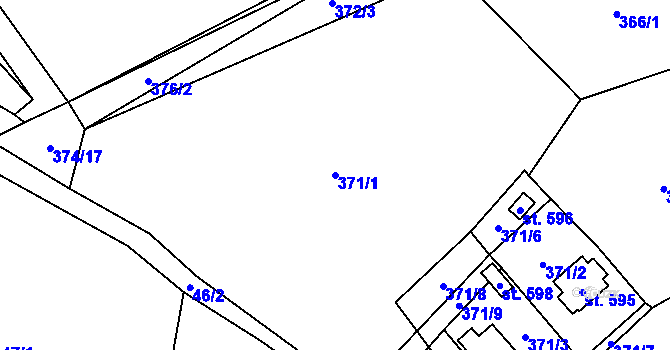Parcela st. 371/1 v KÚ Sklenov, Katastrální mapa