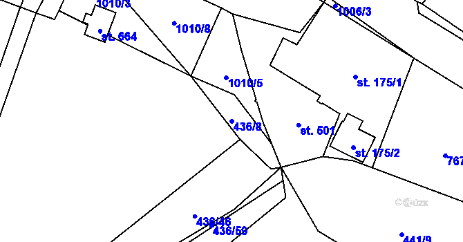Parcela st. 436/8 v KÚ Sklenov, Katastrální mapa