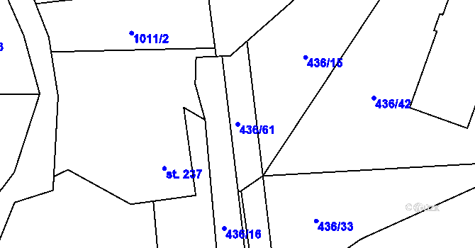 Parcela st. 436/61 v KÚ Sklenov, Katastrální mapa