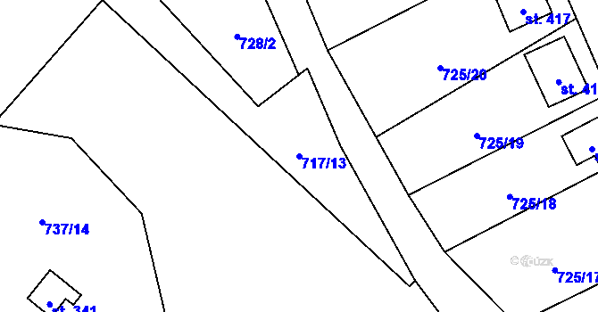 Parcela st. 717/13 v KÚ Sklenov, Katastrální mapa