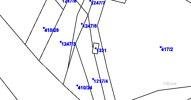 Parcela st. 714 v KÚ Sklenov, Katastrální mapa