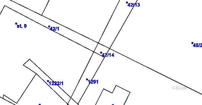 Parcela st. 42/14 v KÚ Sklenov, Katastrální mapa