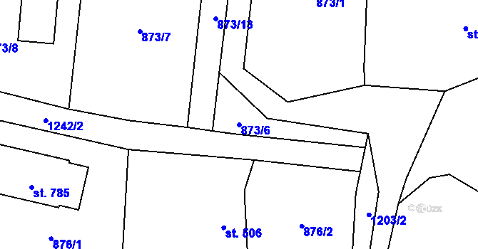 Parcela st. 873/6 v KÚ Sklenov, Katastrální mapa