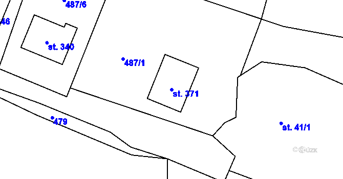 Parcela st. 371 v KÚ Rychaltice, Katastrální mapa
