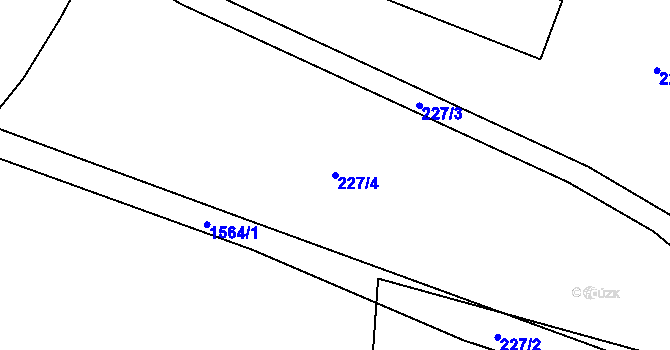 Parcela st. 227/4 v KÚ Rychaltice, Katastrální mapa