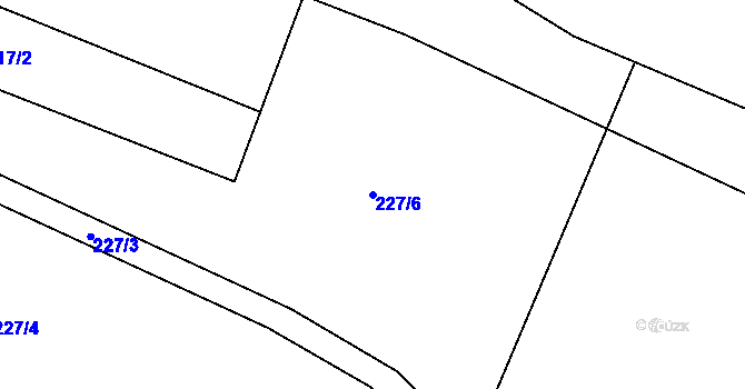 Parcela st. 227/6 v KÚ Rychaltice, Katastrální mapa