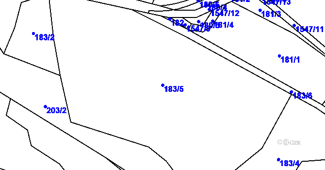 Parcela st. 183/5 v KÚ Rychaltice, Katastrální mapa