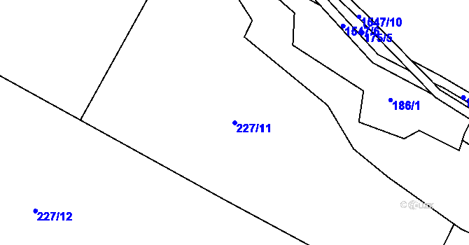 Parcela st. 227/11 v KÚ Rychaltice, Katastrální mapa