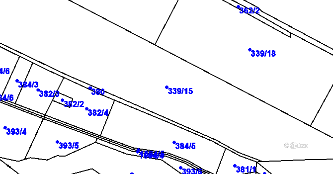 Parcela st. 339/15 v KÚ Rychaltice, Katastrální mapa