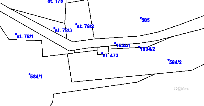Parcela st. 473 v KÚ Rychaltice, Katastrální mapa